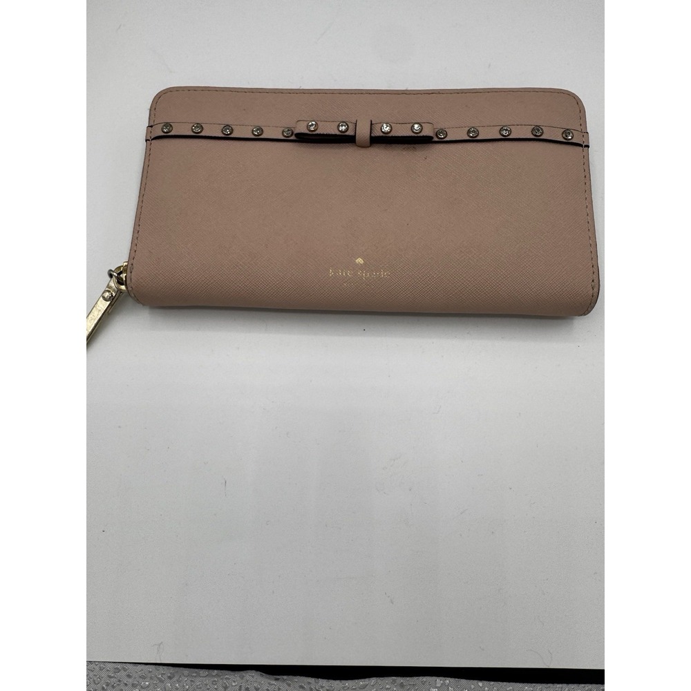 Kate Spade Pink Rhinestone Now Laurel Way Jeweled Leather Wallet EUC PT2